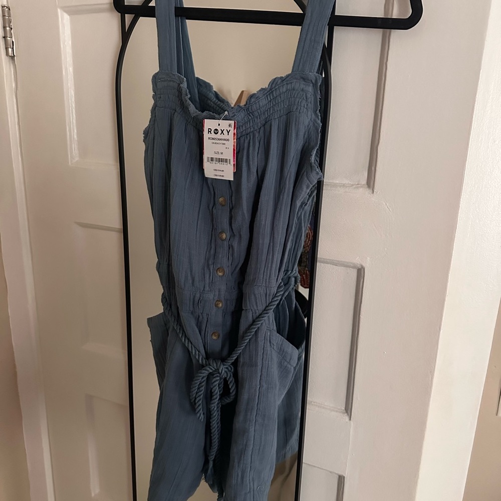 Roxy Dusty Blue Romper with Pockets